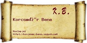 Korcsmár Bene névjegykártya